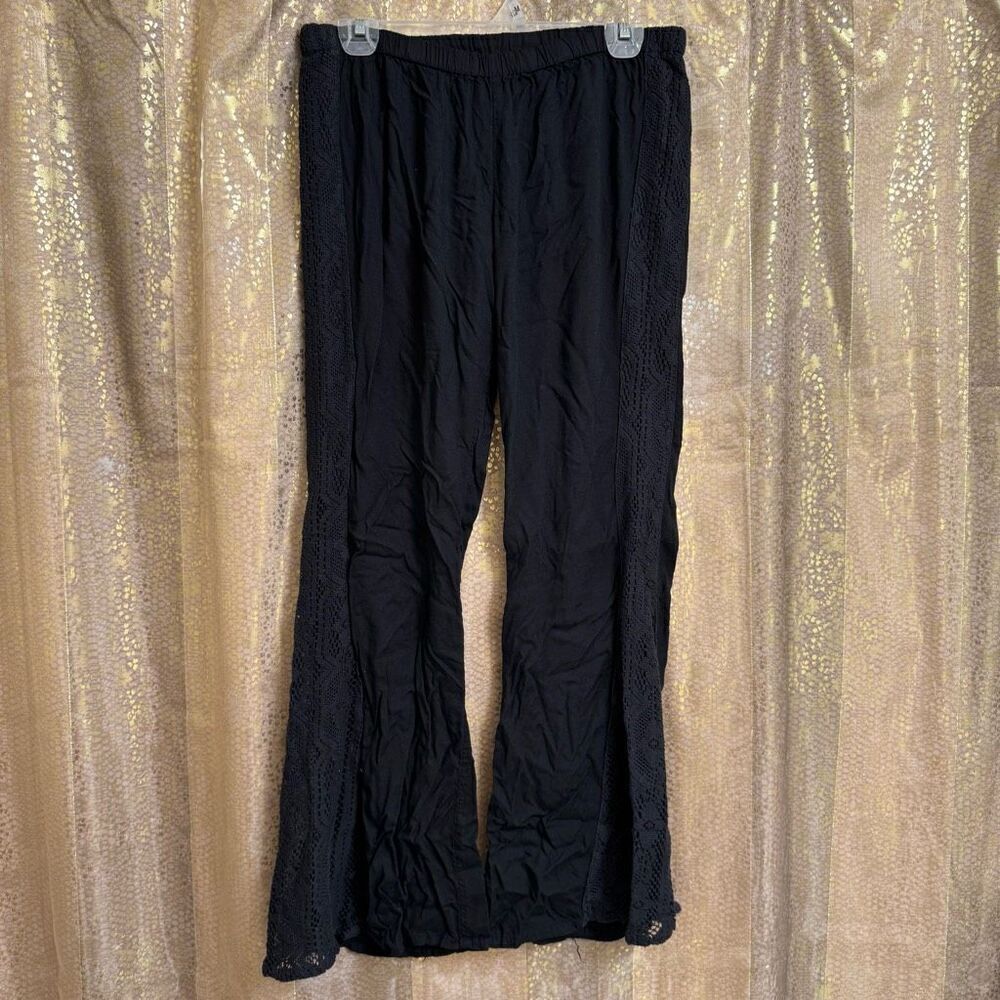 O’Neill Black Crochet Side Flowy Black Beach Pants Large